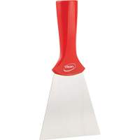 Handle-Mounted Stainless Steel Scraper, Red, 4" W x 8" L JO622 | Caster Town