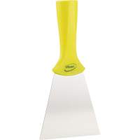Handle-Mounted Stainless Steel Scraper, Yellow, 4" W x 8" L JO624 | Caster Town