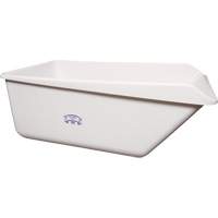 Angled Dump Tub with Drain, Plastic, White JP077 | Caster Town