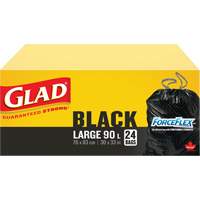 90L Garbage Bags, Regular, 30" W x 33" L, Black, Draw String JP295 | Caster Town