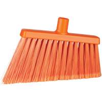 Angle Head Broom, Stiff/Split Bristles, 11-2/5", Polyester/Polypropylene/PVC/Synthetic, Orange JP824 | Caster Town