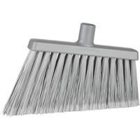 Angle Head Broom, Stiff/Split Bristles, 11-2/5", Polyester/Polypropylene/PVC/Synthetic, Grey JP827 | Caster Town
