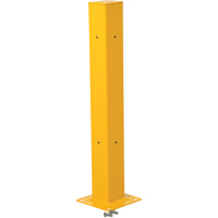 Tubular Post for Guard Rail, 5" W x 42" H, Yellow KA099 | Caster Town