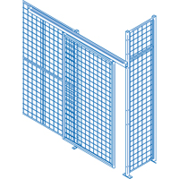 Wire Mesh Partition Components - Sliding Doors, 4' W x 8' H KH852 | Caster Town