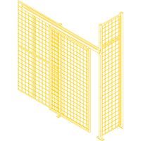 Wire Mesh Partition Components - Sliding Doors, 4' W x 8' H KH939 | Caster Town