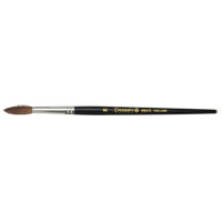 Black Pointed Bristle Artist Brush, 5.7 mm Brush Width, Camel Hair, Wood Handle KP605 | Caster Town
