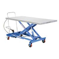 Pneumatic Hydraulic Scissor Lift Table, Steel, 63" L x 31-1/2" W, 1000 lbs. Cap. LV470 | Caster Town