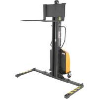 Narrow Mast Powered Lift Stacker, Electric Operated, 1000 lbs. Capacity, 63" Max Lift LV589 | Caster Town