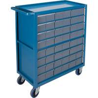 Drawer Shelf Cart, 1200 lbs. Capacity, Steel, 18" x W, 35" x H, 36" D, Rubber Wheels, All-Welded, 48 Drawers MA248 | Caster Town