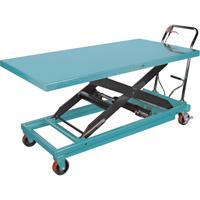 Heavy-Duty Hydraulic Scissor Lift Table, 63" L x 31-7/8" W, Steel, 1100 lbs. Capacity MJ522 | Caster Town