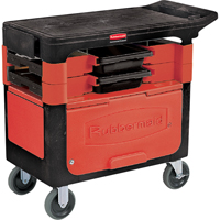 Trades Carts With Lockable Cabinet, 2 Drawers, 38" L x 19-1/4" W x 33-3/8" H, Black MK745 | Caster Town