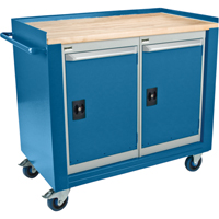 Industrial Duty Mobile Service Benches, Wood Surface ML325 | Caster Town