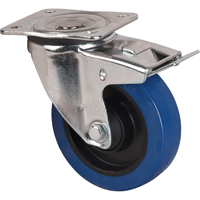 Blue Caster, Swivel with Brake, 5" (127 mm), Rubber, 400 lbs. (181 kg.) ML345 | Caster Town