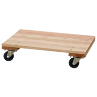 Solid Platform Wood Dolly, Rubber Wheels, 900 lbs. Capacity, 16" W x 24" D x 6" H MO199 | Caster Town