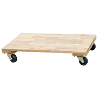 Solid Platform Wood Dolly, Rubber Wheels, 900 lbs. Capacity, 18" W x 30" D x 6" H MO200 | Caster Town