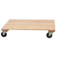 Solid Platform Wood Dolly, Rubber Wheels, 1200 lbs. Capacity, 18" W x 30" D x 7" H MO202 | Caster Town