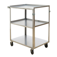 Shelf Carts, 3 Tiers, 18" W x 32" H x 27-3/8" D, 500 lbs. Capacity MO253 | Caster Town