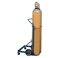 Professional Double Gas Cylinder Truck CC-2, Mold-on Rubber Wheels, 16-7/8" W x 7-1/4" L Base, 500 lbs. MO345 | Caster Town