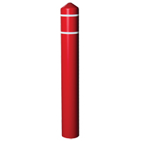 Smooth Bollard Cover With Reflective Stripes, 4" Dia. x 56" L, Red MO753 | Caster Town