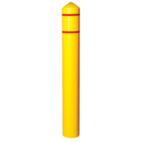 Smooth Bollard Cover With Reflective Stripes, 4" Dia. x 56" L, Yellow MO754 | Caster Town