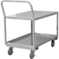 Industrial Grade Low Profile Shop Cart, 2 Tiers, 24-1/8" W x 40-3/4" D x 38-1/8" H, 1200 lbs. Cap. MO999 | Caster Town