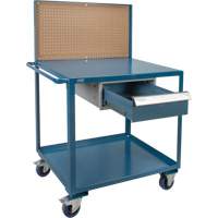 Mobile Service Cart, 2 Tiers, 24" W x 57" H x 40" D, 1200 lbs. Capacity MP084 | Caster Town