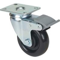Caster, Swivel with Brake, 4" (101.6 mm), Polyolefin, 250 lbs. (113.4 kg) MP579 | Caster Town