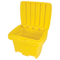 Heavy-Duty Outdoor Salt and Sand Storage Container, 30" x 24" x 24", 5.5 cu. Ft., Yellow ND337 | Caster Town