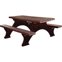 Recycled Plastic Picnic Tables, 8' L x 61-1/2" W, Brown ND429 | Caster Town