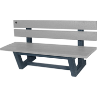 Outdoor Park Benches, Recycled Plastic, 60" L x 17" W x 17" H, Grey NJ024 | Caster Town