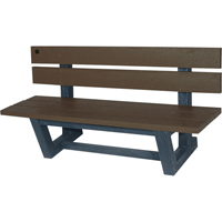Outdoor Park Benches, Recycled Plastic, 60" L x 22-13/16" W x 29-13/16" H, Umber NJ025 | Caster Town