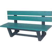 Outdoor Park Benches, Recycled Plastic, 60" L x 22-13/16" W x 29-13/16" H, Green NJ026 | Caster Town