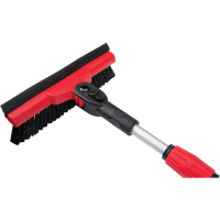 Snow Brush With Pivot Head, Telescopic, Rubber Squeegee Blade, 52" Long, Black/Red NJ144 | Caster Town