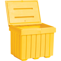 Economy Salt Sand Storage Container, 32" x 23" x 27-1/2", 10 cu. Ft., Yellow NJ451 | Caster Town