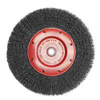 Economy Crimped Wire Wheel Brushes - Narrow Face, 6" Dia., 0.014 Fill, 2" Arbor NU096 | Caster Town