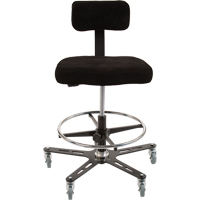 TF180 Welding Grade Ergonomic Chair, Suede, Black, 300 lbs. Capacity OP492 | Caster Town