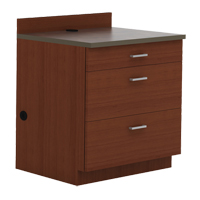 Modular Base Cabinet, 3 Drawers, 36" W x 25" D x 39" H, Mahogany OP752 | Caster Town