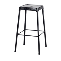 Bistro Stool, Stationary, Fixed, 29", Steel Seat, Black OP874 | Caster Town
