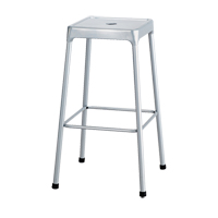 Bistro Stool, Stationary, Fixed, 29", Steel Seat, Grey OP875 | Caster Town