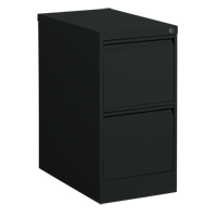 Vertical Filing Cabinet, Steel, 2 Drawers, 15-1/7" W x 25" D x 29" H, Black OP912 | Caster Town