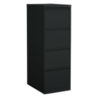 Vertical Filing Cabinet, Steel, 4 Drawers, 18-1/7" W x 25" D x 52" H, Black OP915 | Caster Town