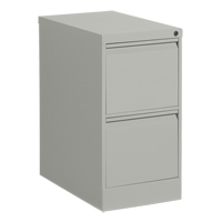Vertical Filing Cabinet, Steel, 2 Drawers, 15-1/7" W x 25" D x 29" H, Grey OP916 | Caster Town