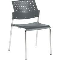 Armless Stacking Chairs, Plastic, 33" High, 300 lbs. Capacity, Grey OP932 | Caster Town