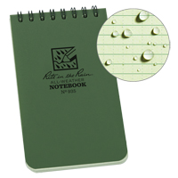 Pocket Top-Spiral Notebook, Soft Cover, Green, 100 Pages, 3" W x 5" L OQ404 | Caster Town