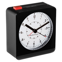 Desk Alarm Clock, Analog, Battery Operated, 3.5" W x 1.5" D x 3.75" H, Black OQ433 | Caster Town