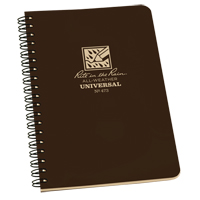 Side-Spiral Notebook, Soft Cover, Brown, 64 Pages, 4-5/8" W x 7" L OQ443 | Caster Town