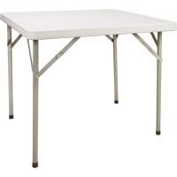 Table pliante, Carrée, 34" l x 34" la, Polyéthylène, Blanc OQ714 | Caster Town