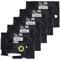 Laminated Tape, 9 mm x 8 m, Black on White OQ840 | Caster Town