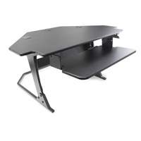 Goya™ Sit-Stand Corner Work Station, Desktop Unit, 20" H x 42" W x 37-4/5" D, Black OQ972 | Caster Town