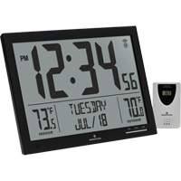 Self-Setting Full Calendar Clock with Extra Large Digits, Digital, Battery Operated, Black OR497 | Caster Town